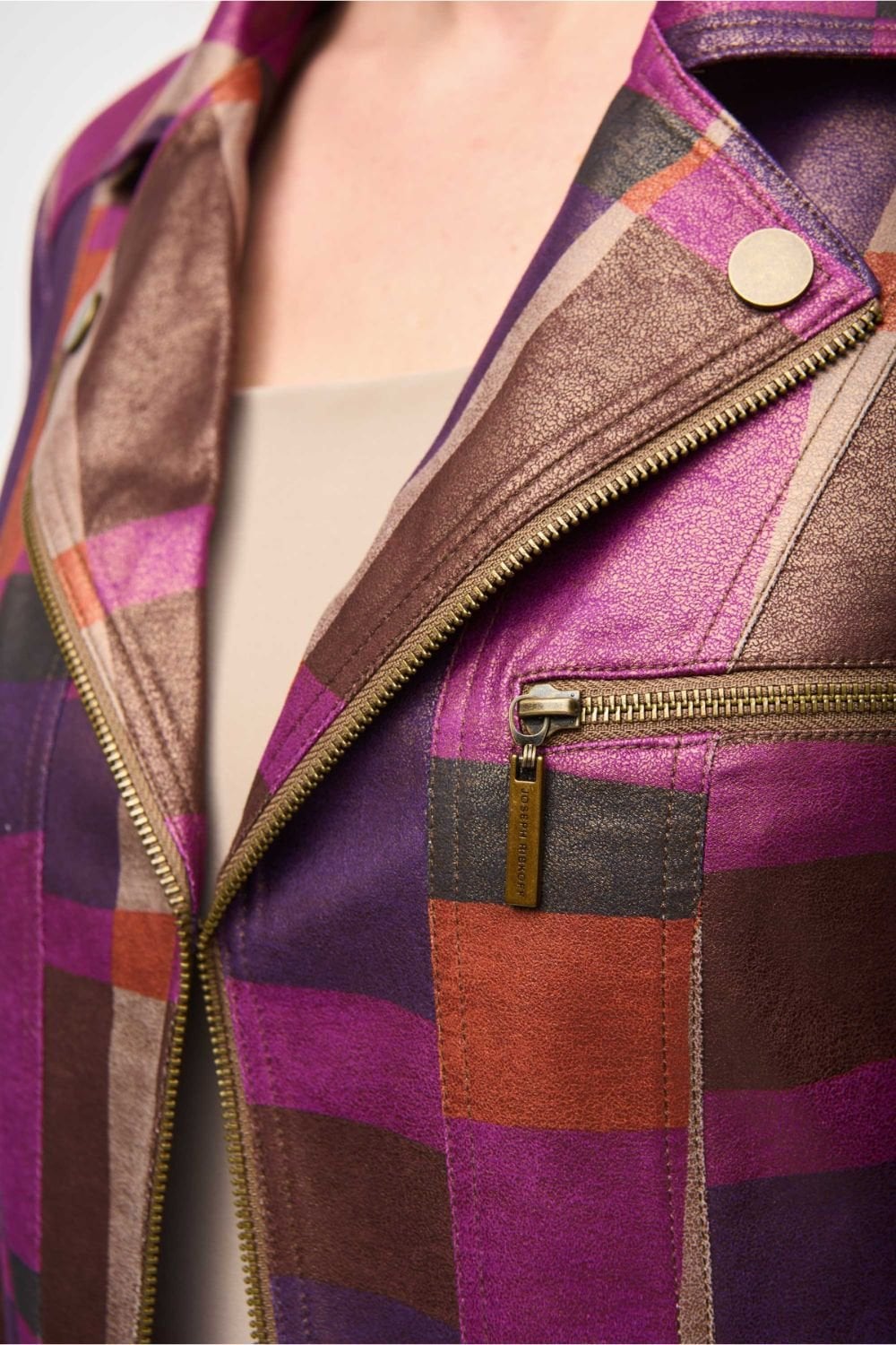 GEOMETRIC FAUX SUEDE JACKET | COL=MULTI