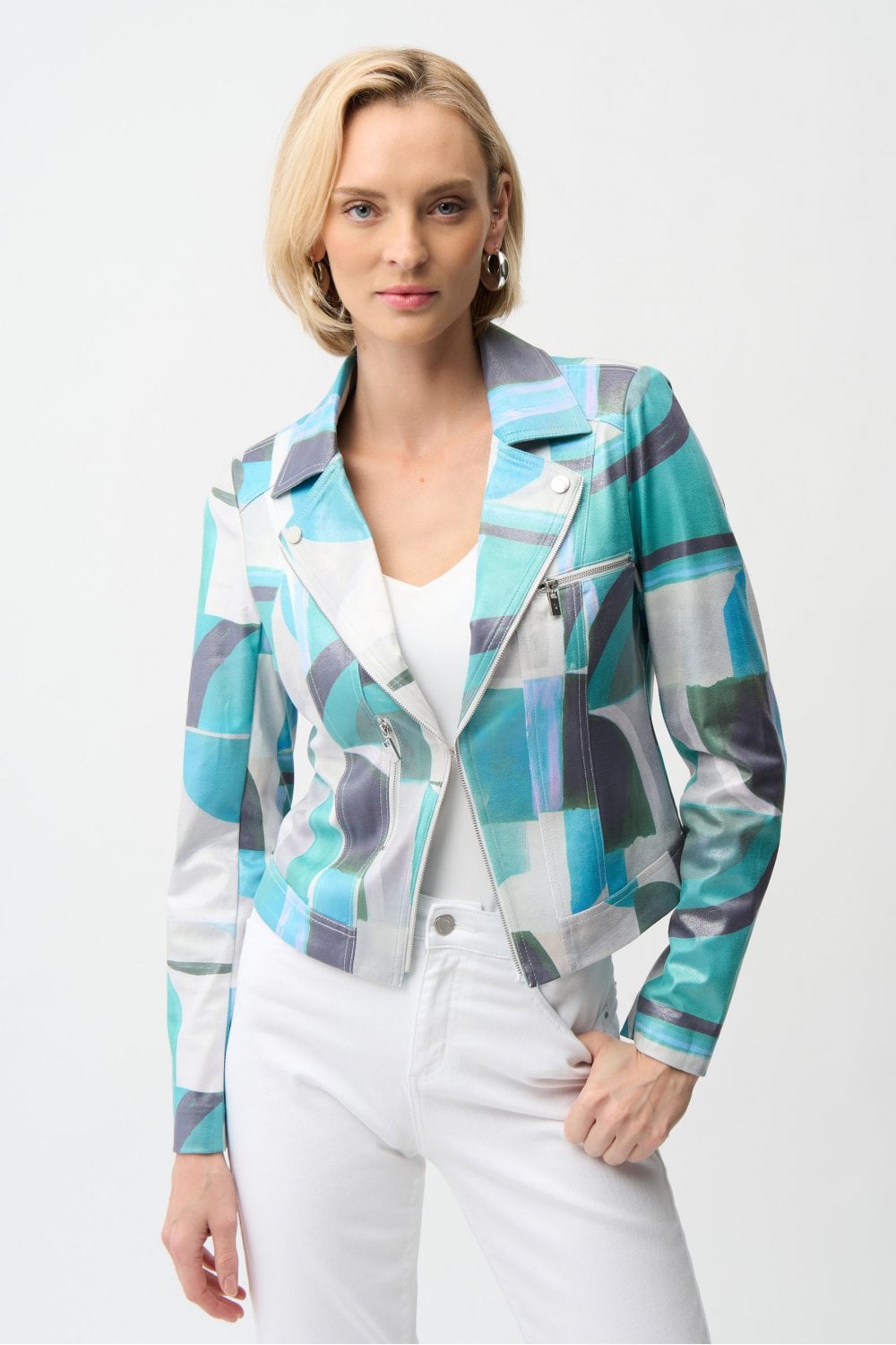 GEOMETRIC FITTED JACKET | COL=MULTI