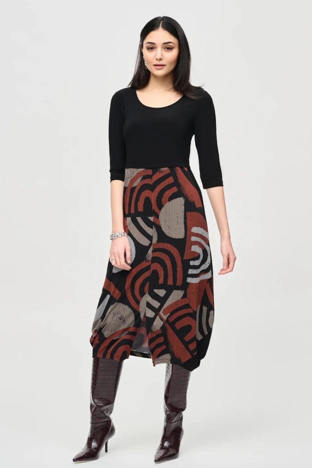 GEOMETRIC PRINT DRESS | COL=MULTI
