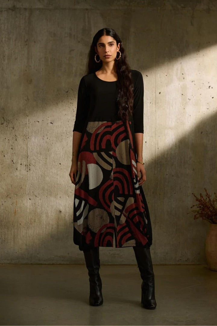 GEOMETRIC PRINT DRESS | COL=MULTI