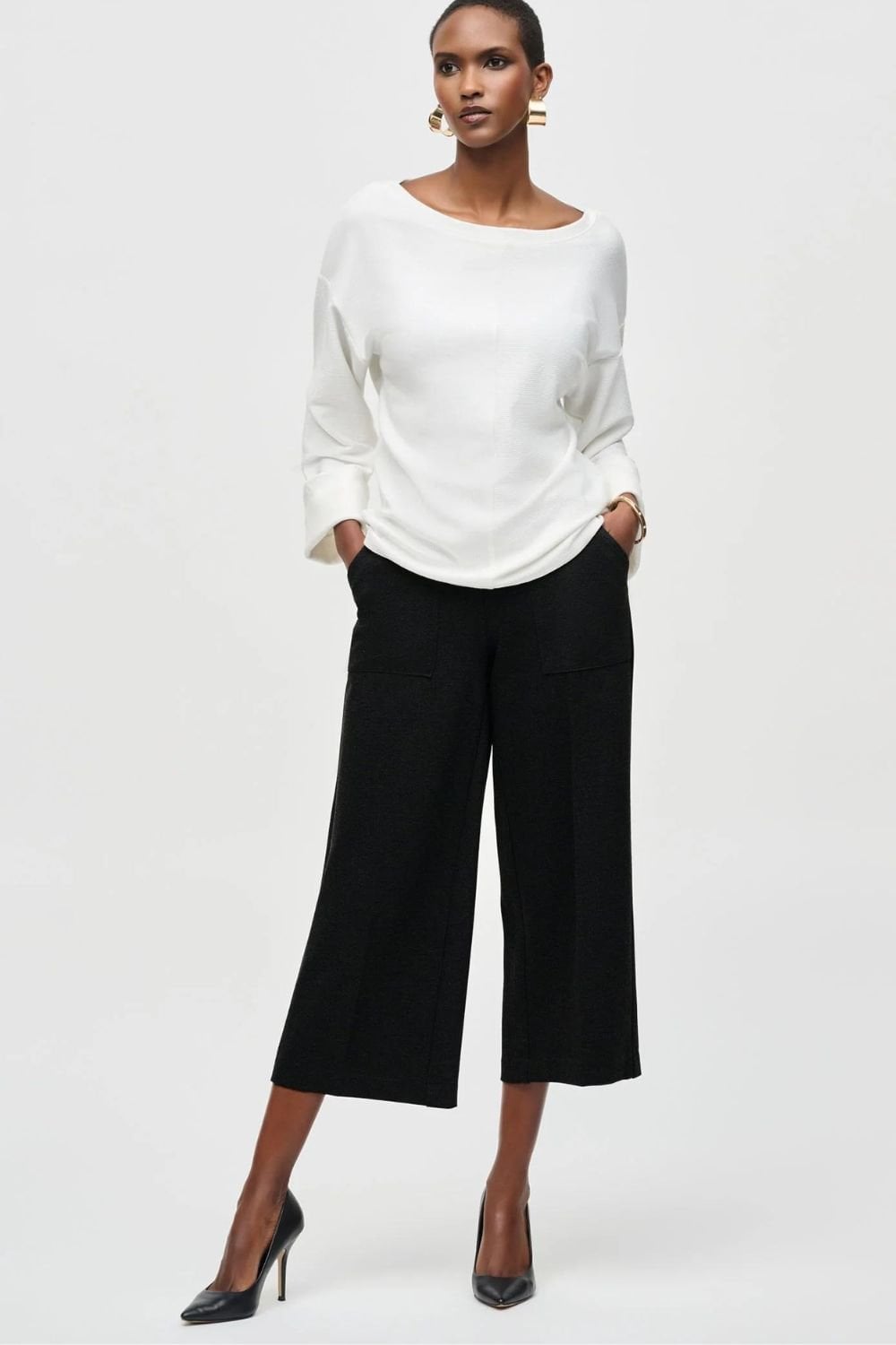 HEAVY KNIT CULOTTE | COL=BLACK