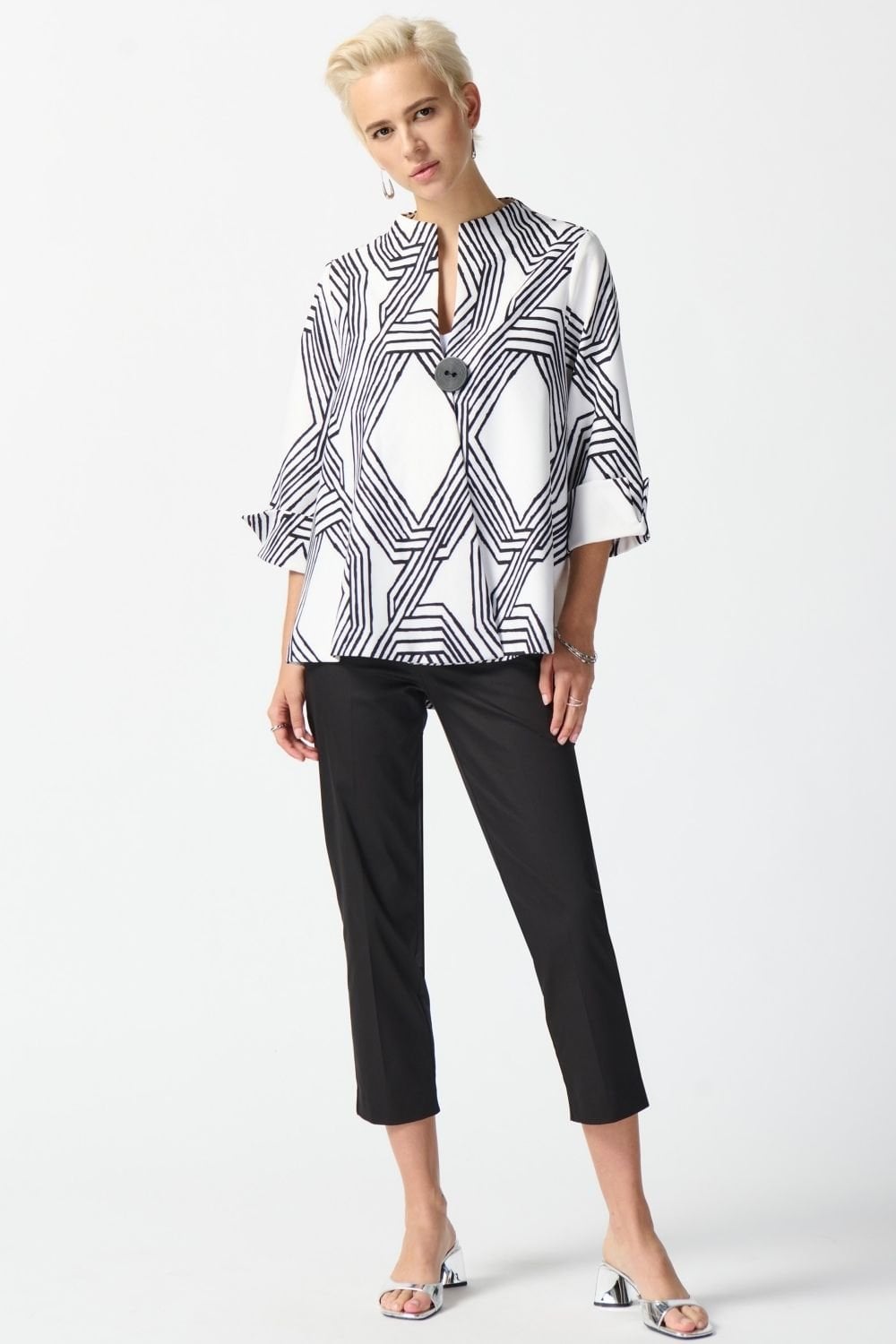 LUX TWILL GEOMETRIC JACKET | COL=VANILLA