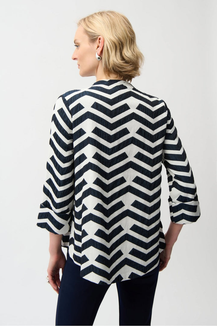 NAVY GEOMETRIC TRAPEZE JACKET | COL=MIX