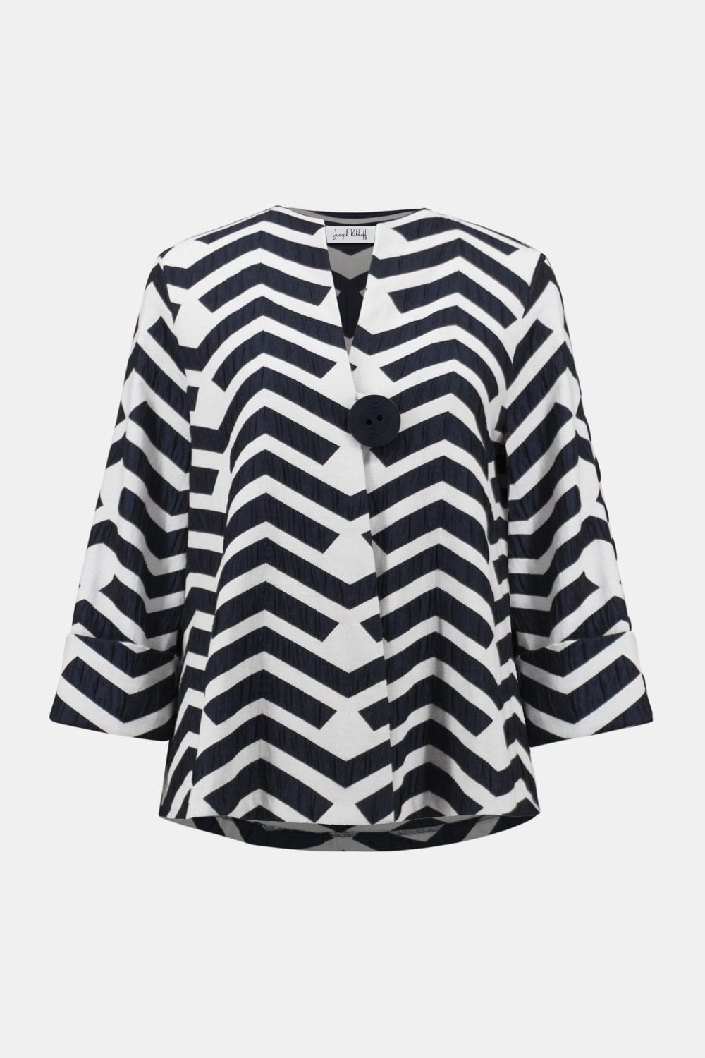 NAVY GEOMETRIC TRAPEZE JACKET | COL=MIX