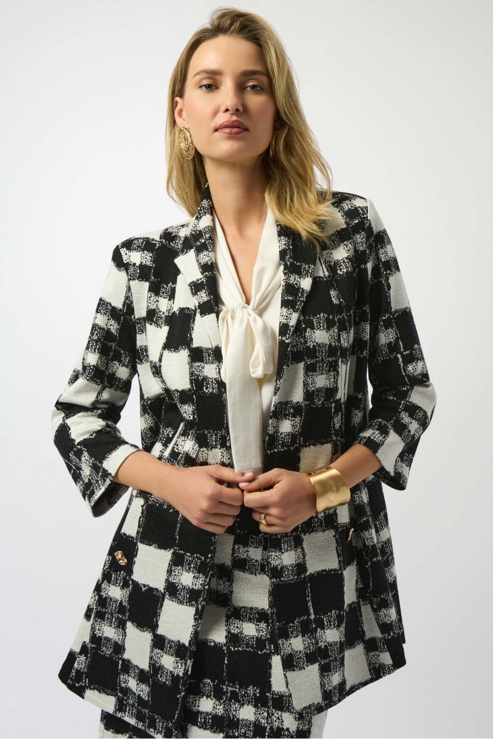 PLAID PRINT JACKET | COL=BLACK