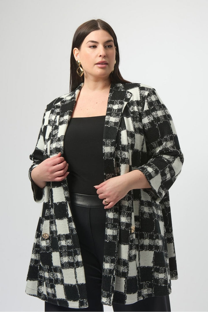 PLAID PRINT JACKET | COL=BLACK
