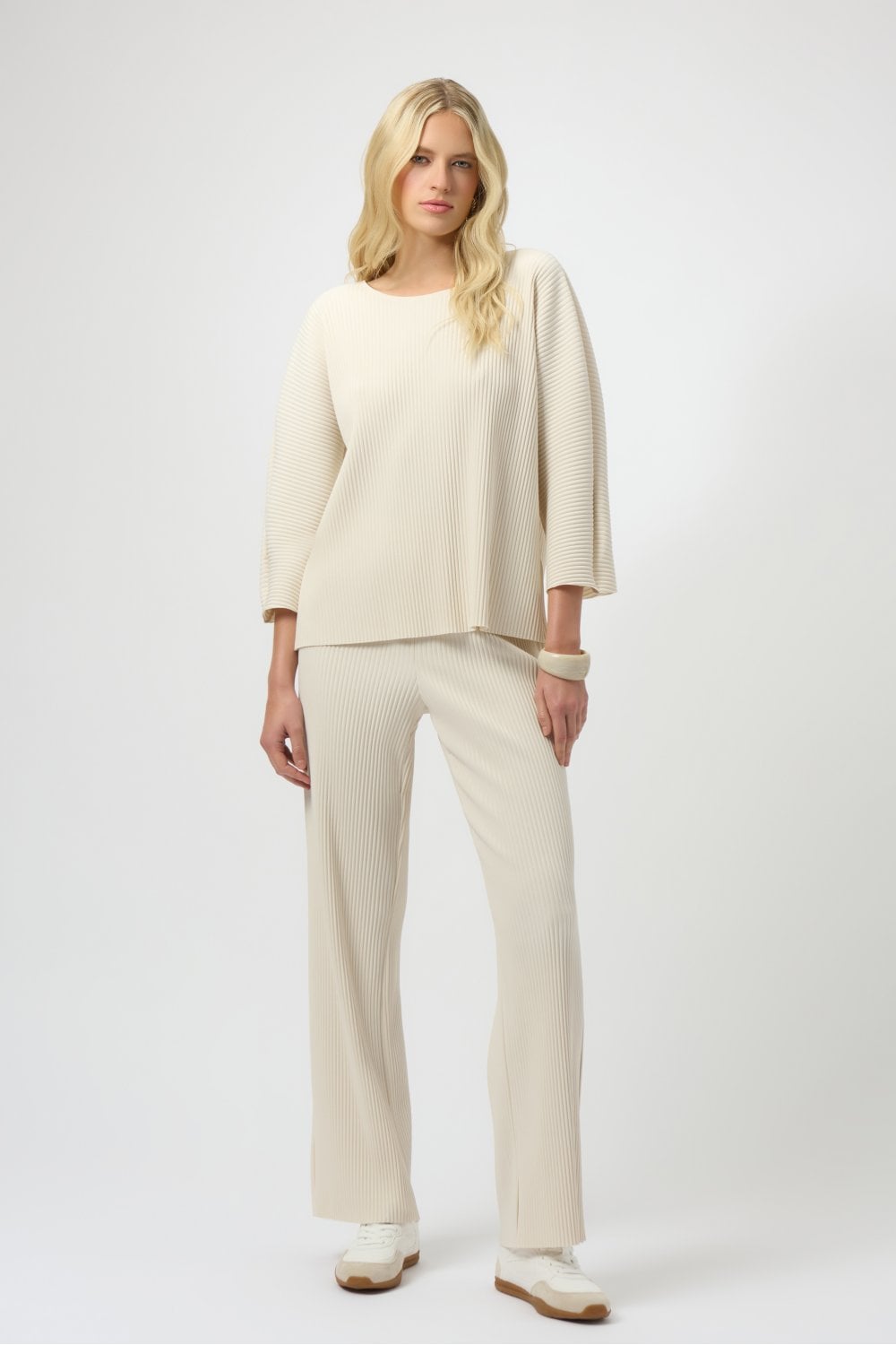 PLEATED SCUBA BOXY TOP | COL=BIRCH