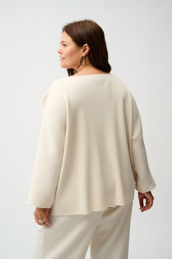 PLEATED SCUBA BOXY TOP | COL=BIRCH