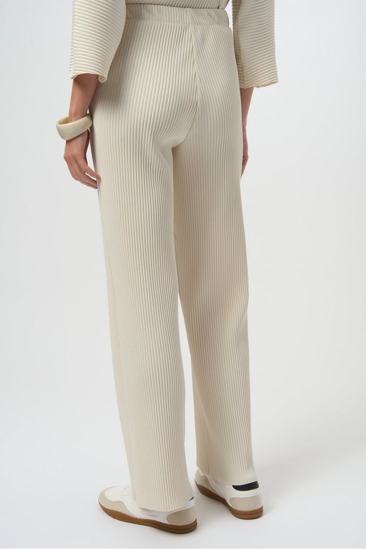 PLEATED SCUBA WIDE LEG TROUSERS | COL=BIRCH