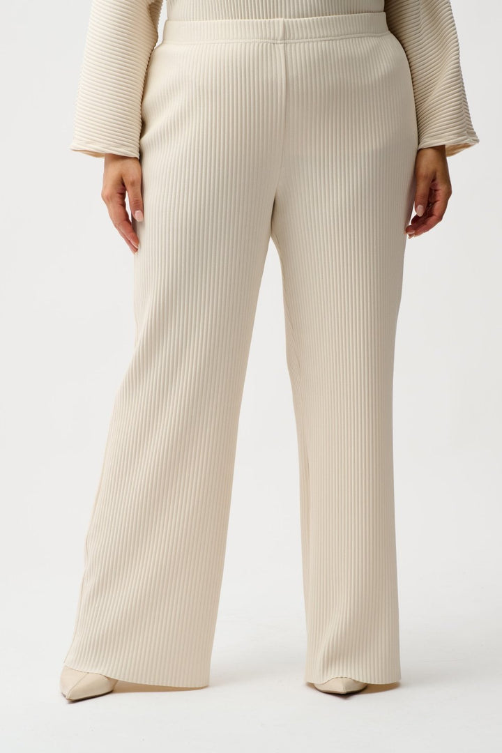 PLEATED SCUBA WIDE LEG TROUSERS | COL=BIRCH