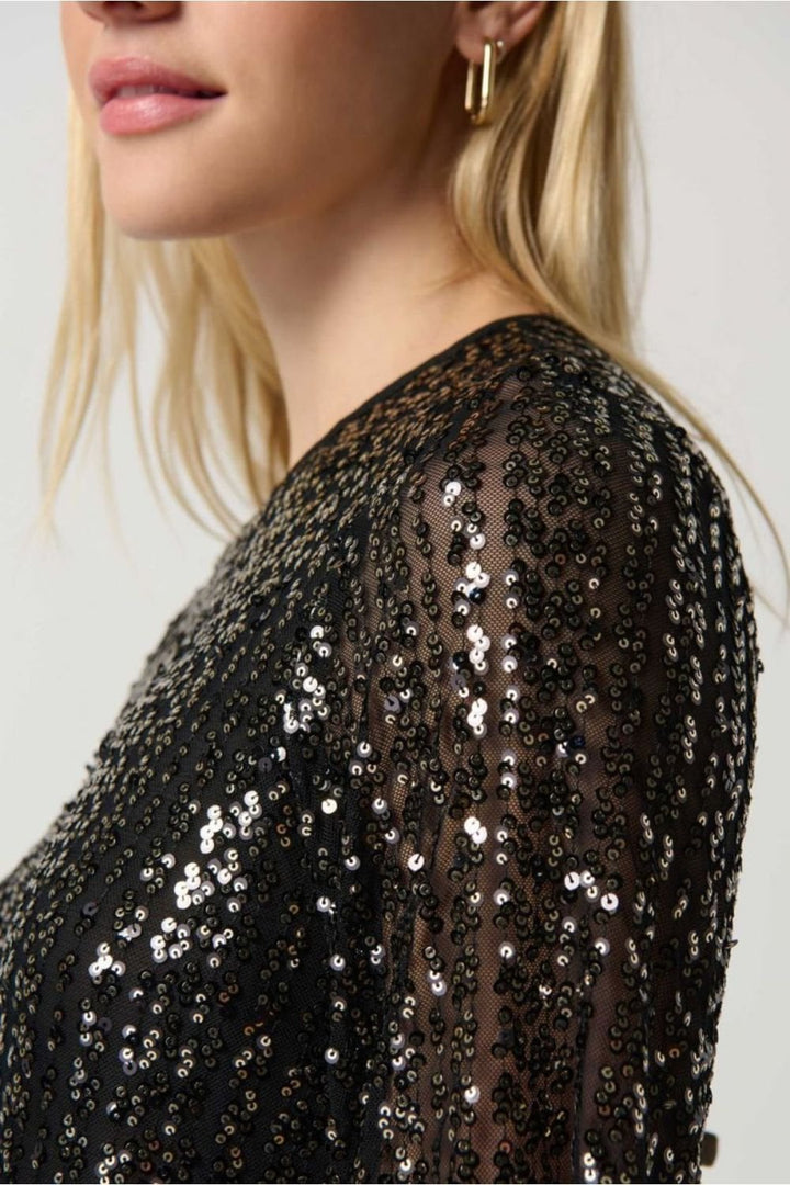 SEQUIN BOXY TOP | COL=BLACK