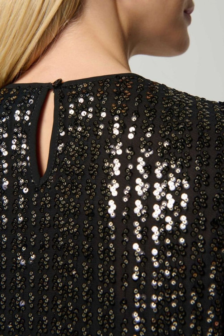 SEQUIN BOXY TOP | COL=BLACK