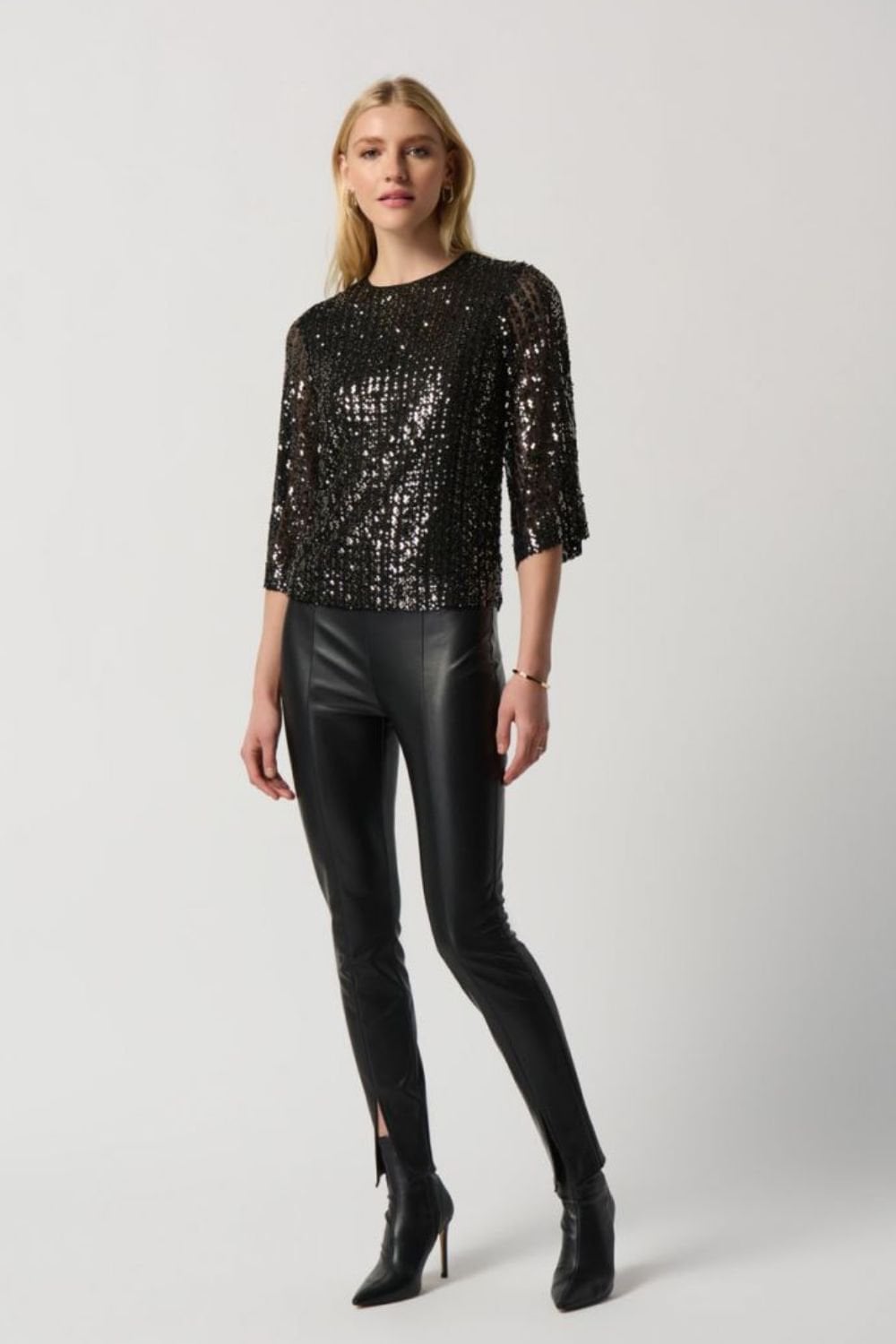 SEQUIN BOXY TOP | COL=BLACK