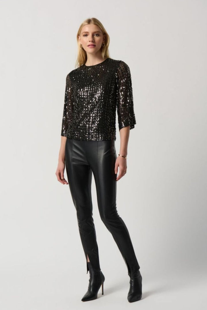 SEQUIN BOXY TOP | COL=BLACK