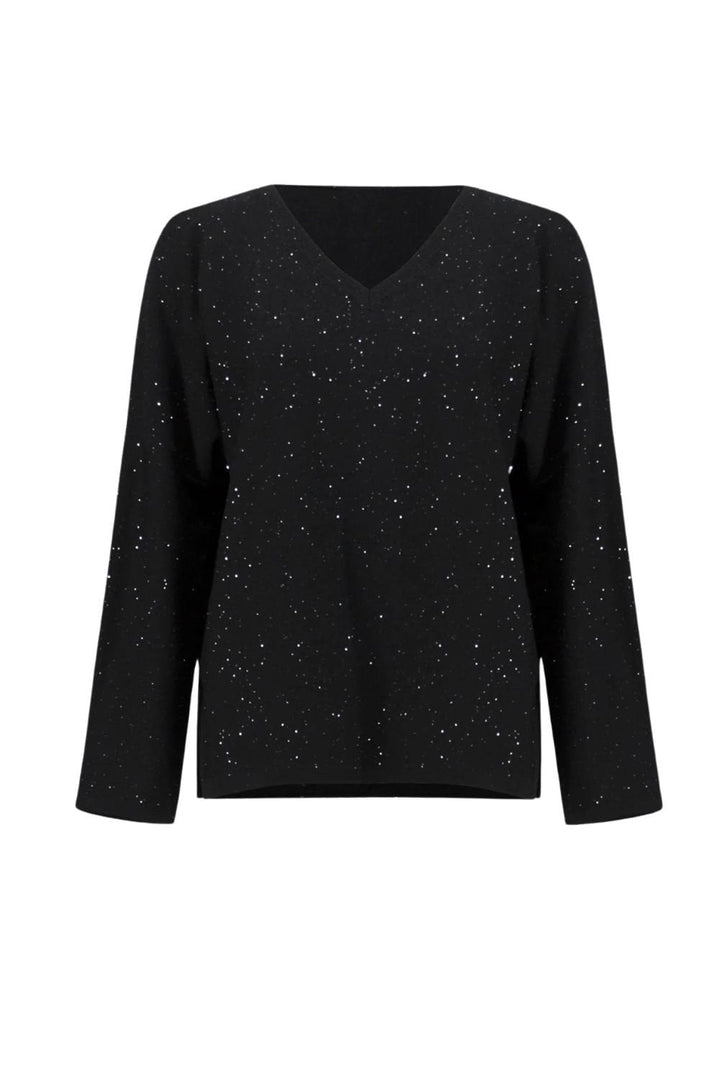 SEQUIN KNIT TOP | COL=BLACK