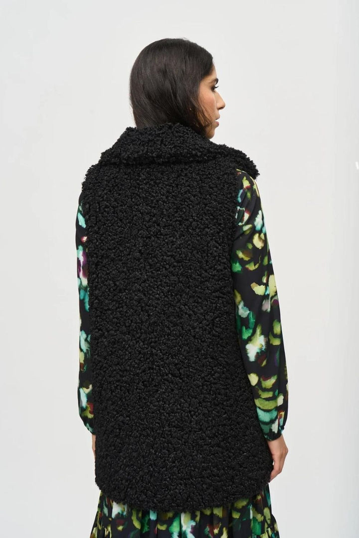 SHEARLING OVERSIZED GILET | COL=BLACK