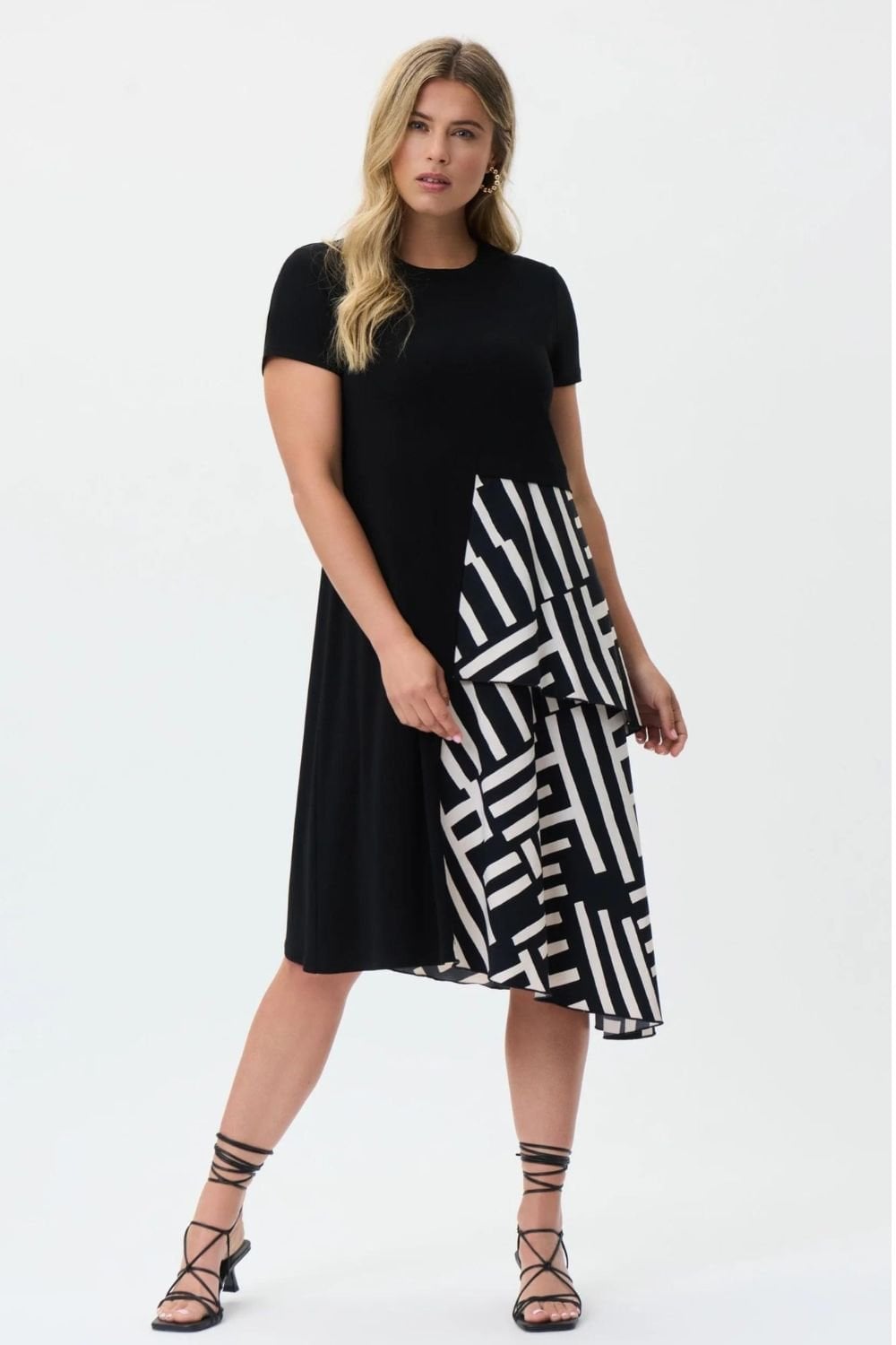 TEIRED A-LINE DRESS | COL=BLACK