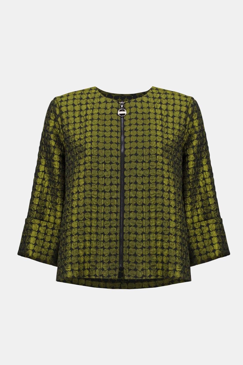 TEXTURED DOT SWING JACKET | COL=GREEN