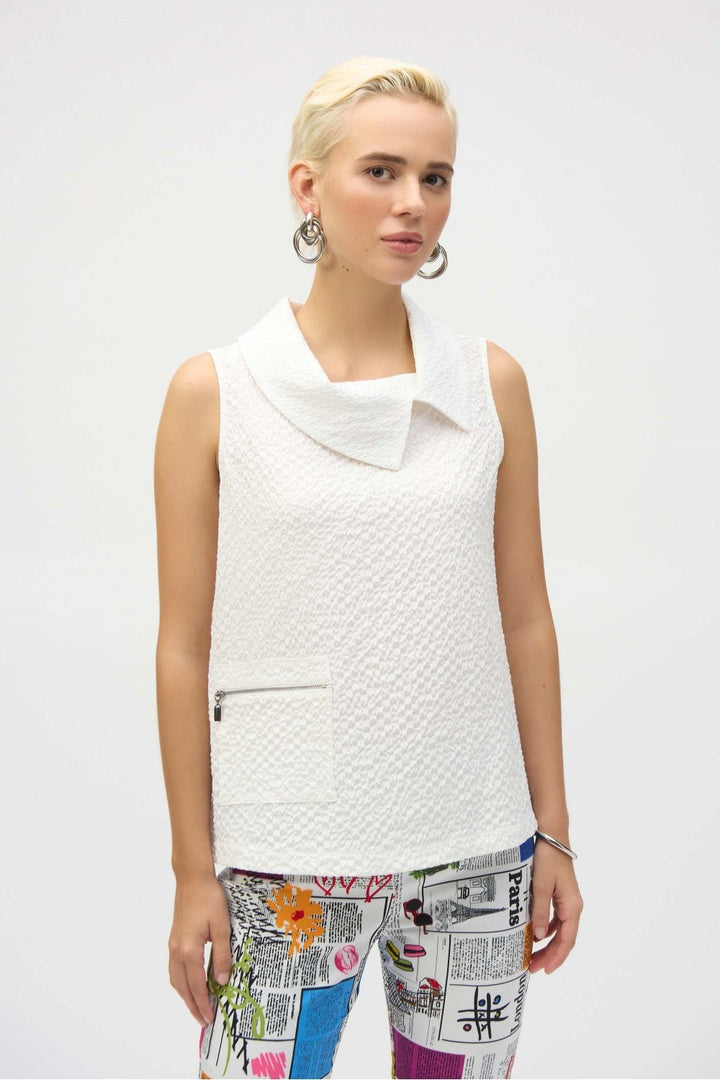 TEXTURED SLEEVELESS TOP | COL=WHITE
