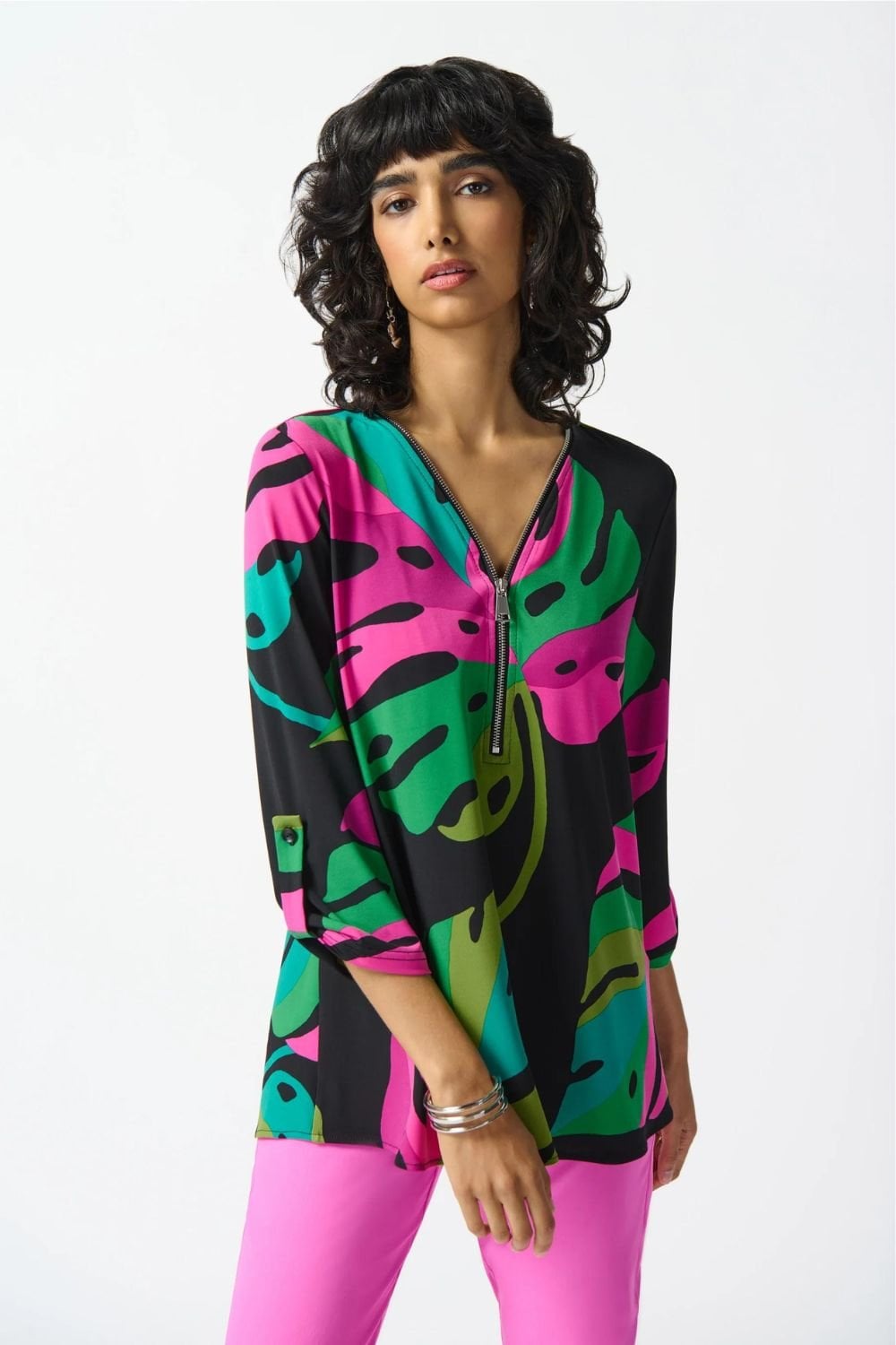TROPICAL PALM PRINT TUNIC | COL=MULTI