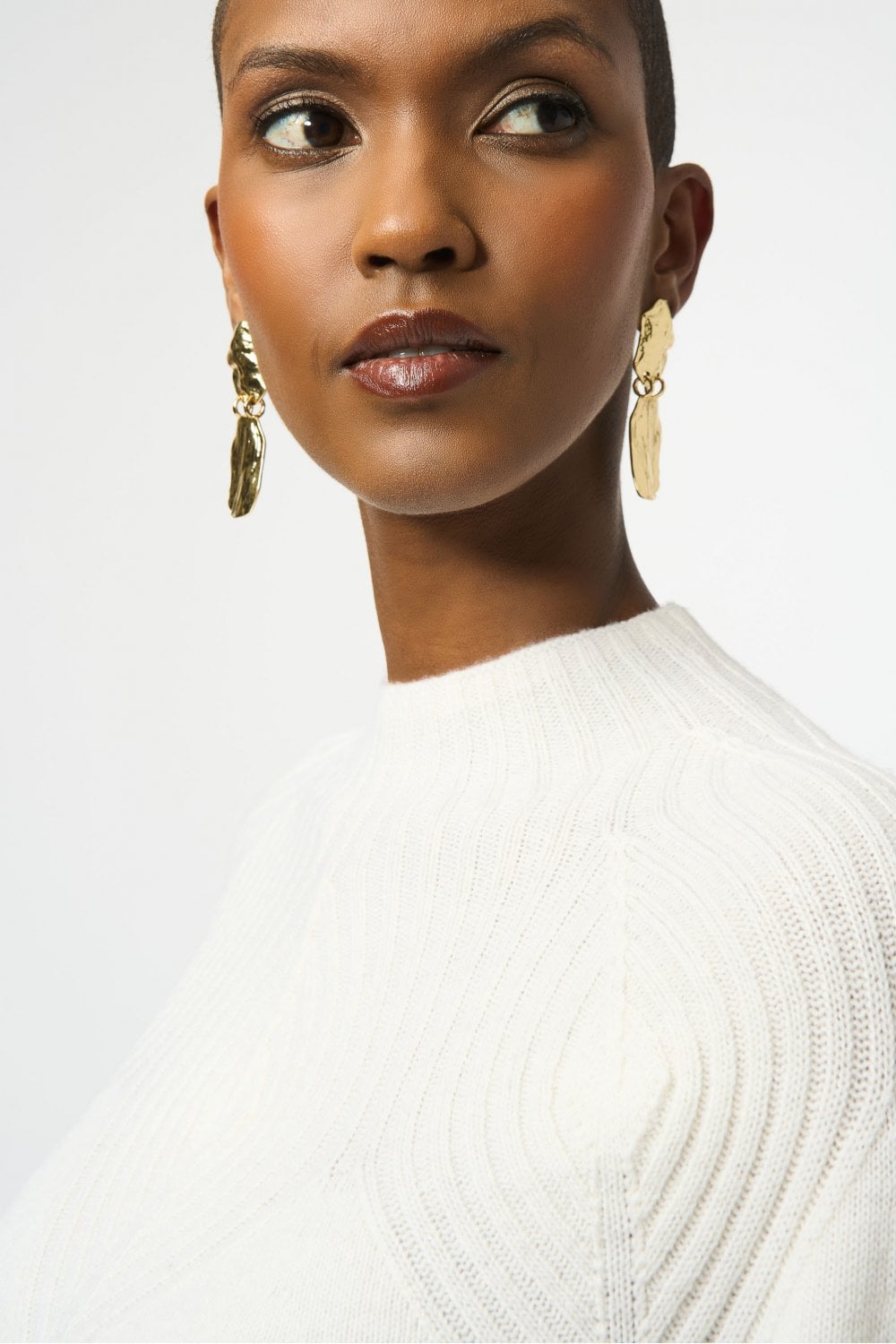 WOOL BLEND PLACEMENT STITCH SWEATER | COL=WINTER WHITE