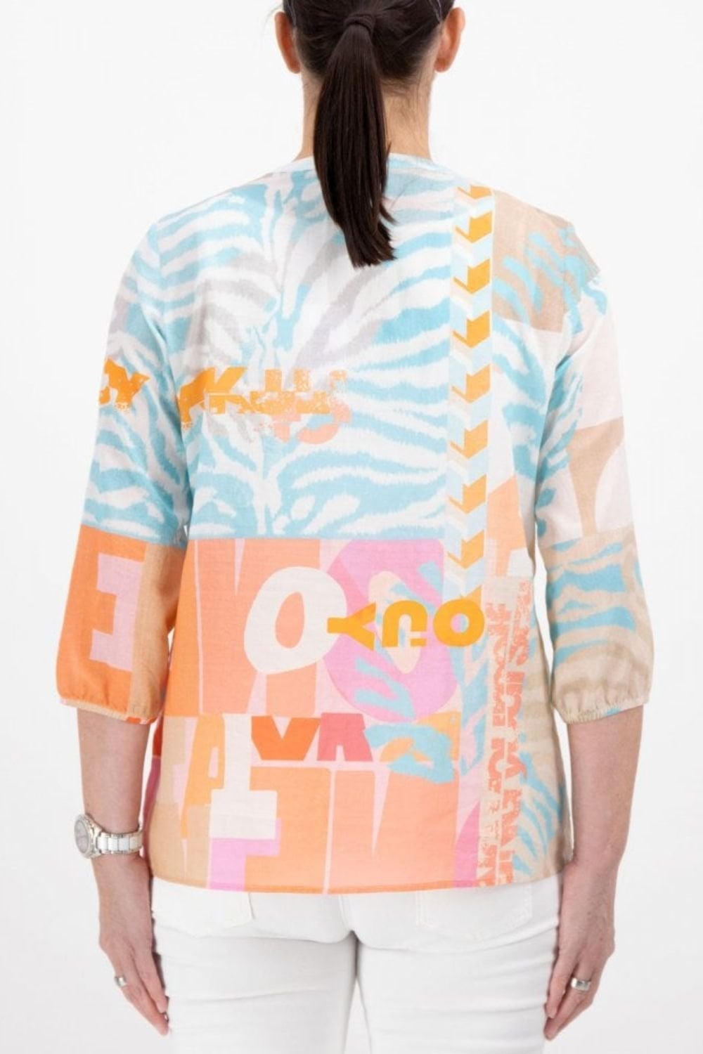 JUST WHITE BLOUSE J4058 | COL=AQUA