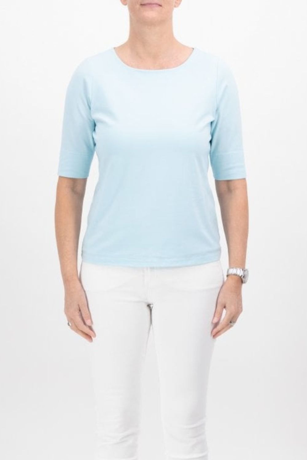 HALF SLEEVE TOP | COL=AQUA