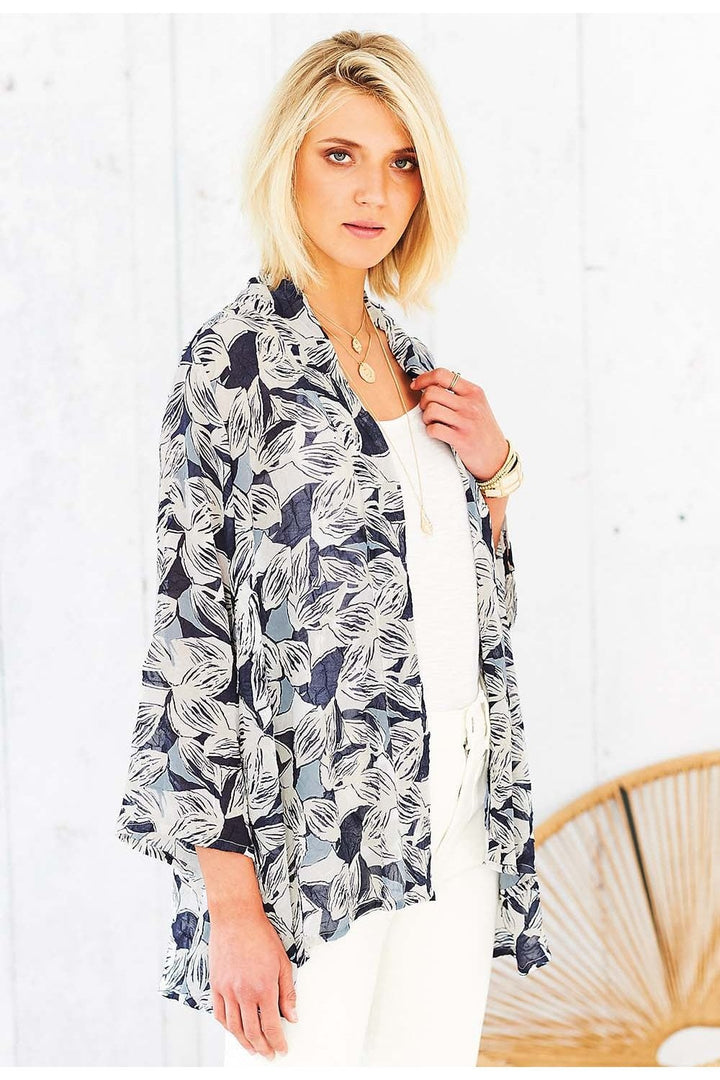 KAILA KIMONO ANGUILLA PRINT | COL=FIESTA PINK,ROYAL BLUE