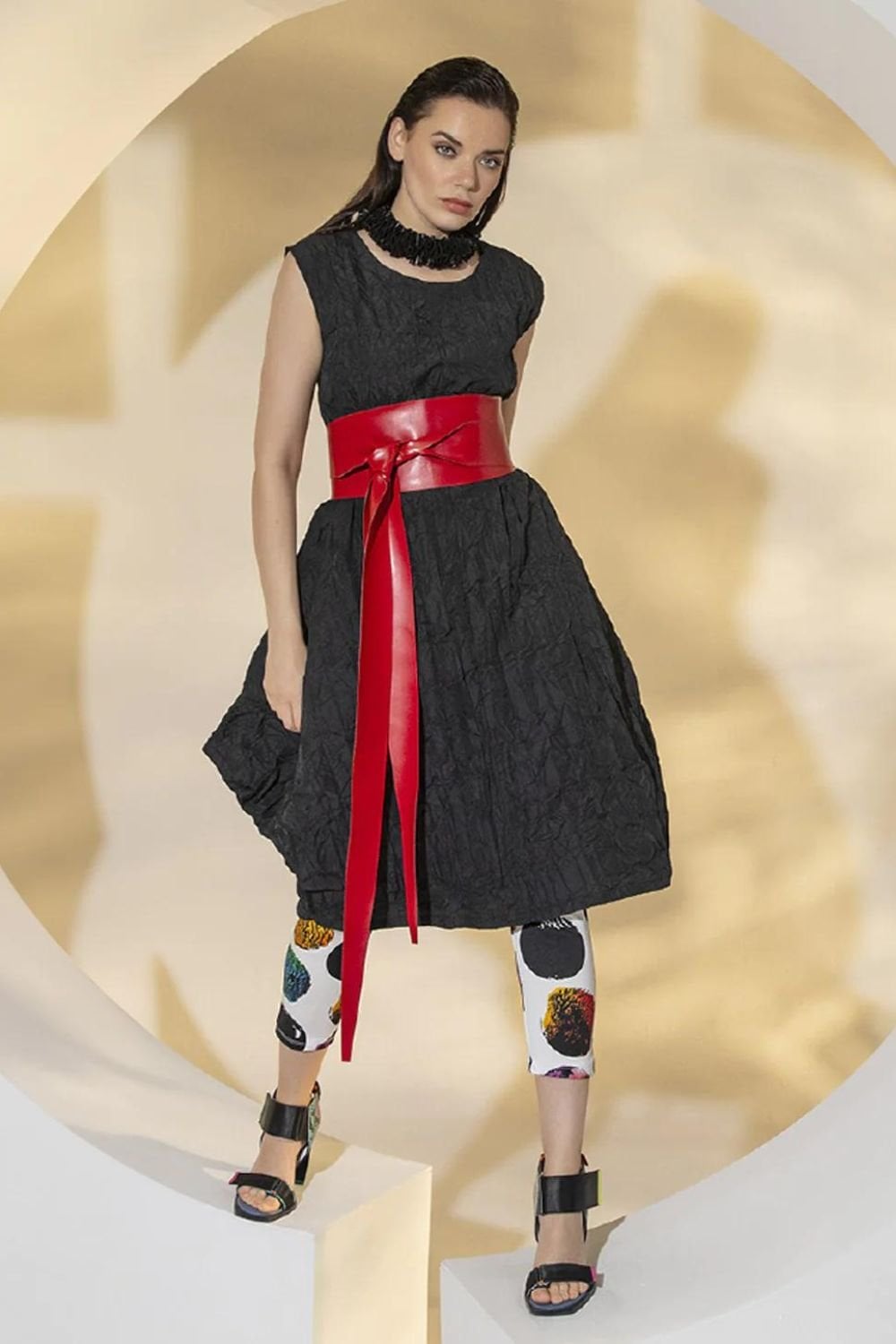 BLACK CRUSH DRESS | COL=BLACK