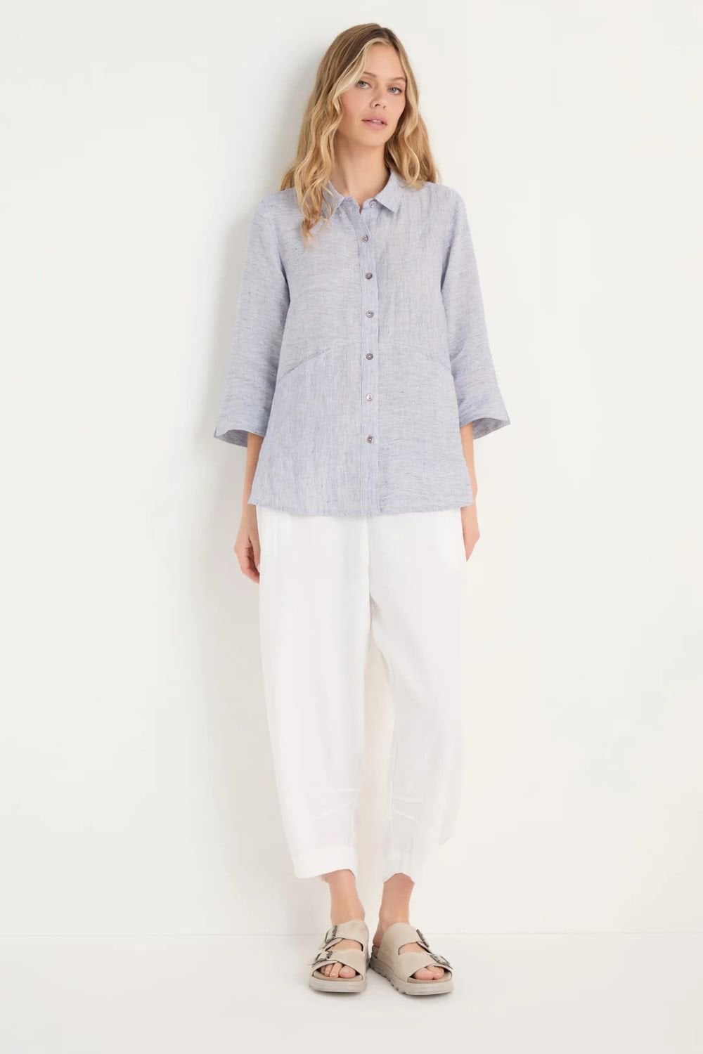 LININ TICKING STRIPE SHIRT | COL=BLUEBERRY