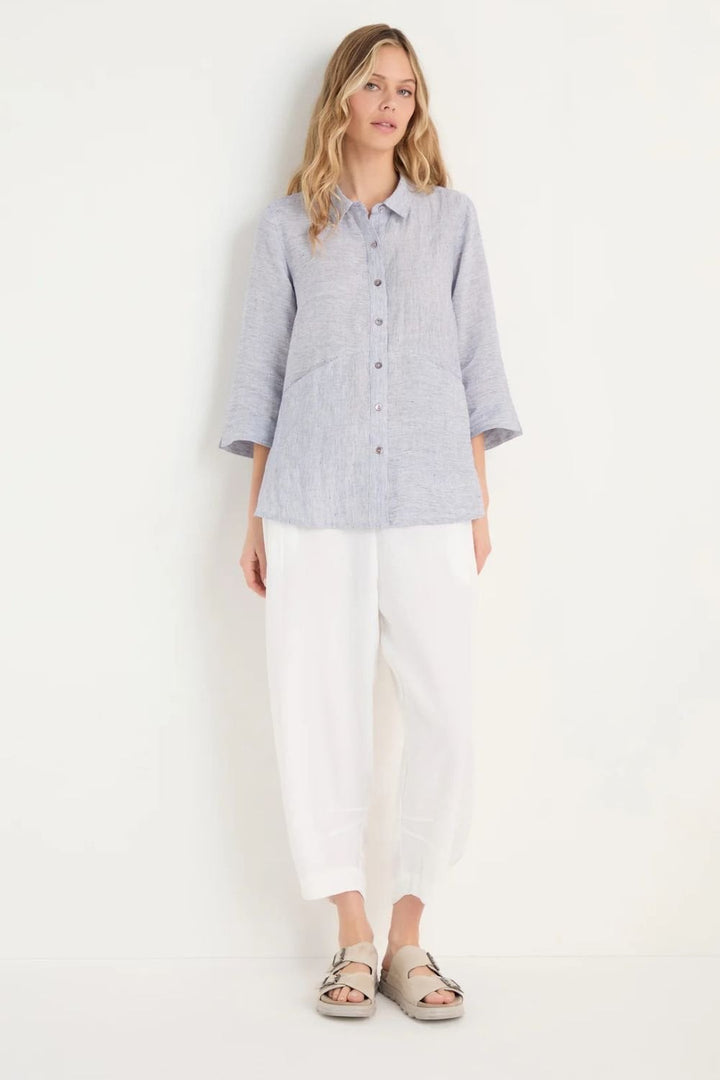 LININ TICKING STRIPE SHIRT | COL=BLUEBERRY