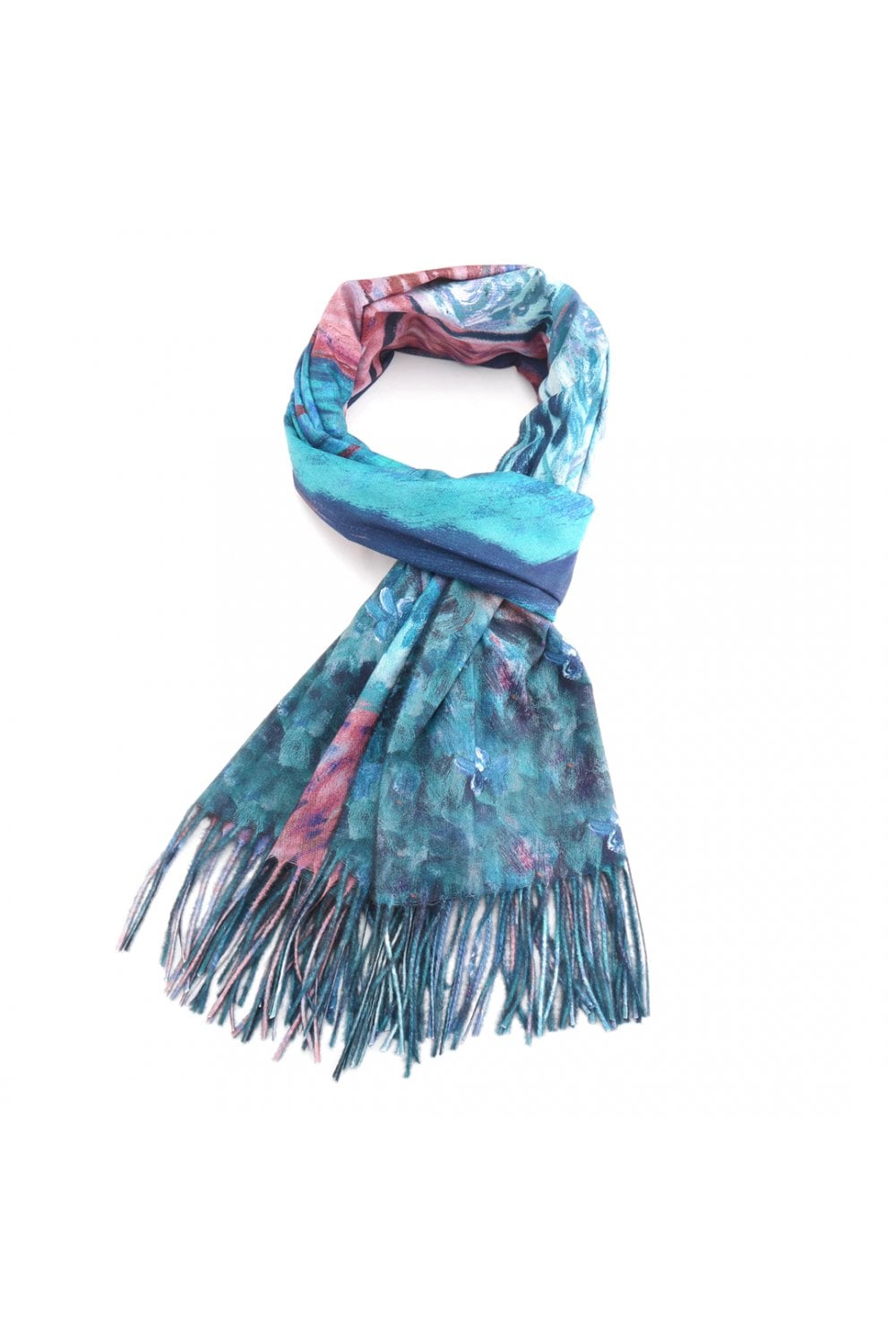 PAINTED BRANCHES SCARF | COL=TEAL