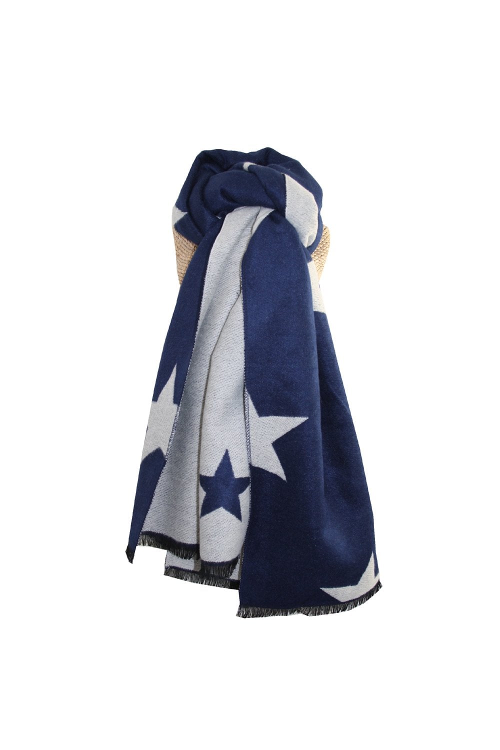 THICK STAR SCARF | COL=NAVY