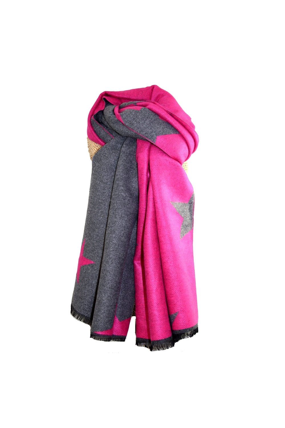 THICK STAR SCARF | COL=HOT PINK