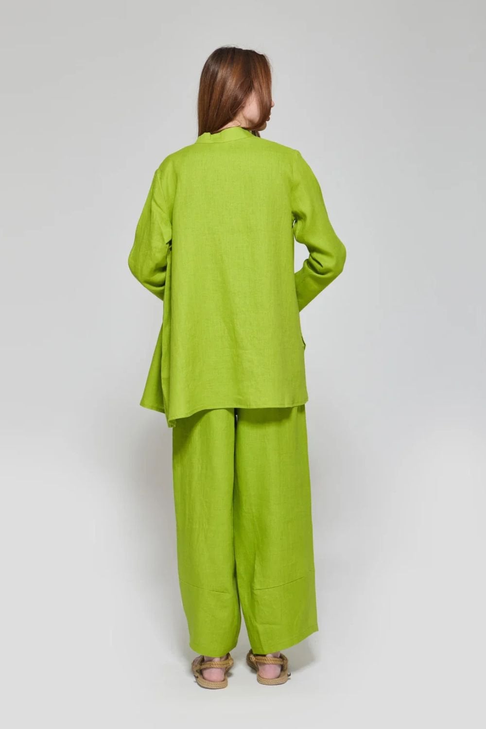 BUTTON LINEN SHIRT | COL=PISTACHIO