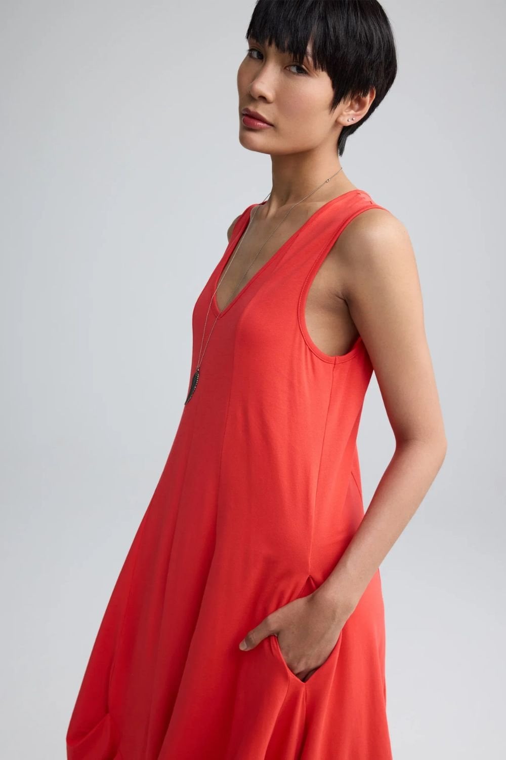 CALISTA DRESS | COL=VERMILLION