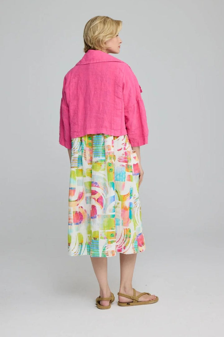 COLLAR LINEN JACKET | COL=PINK