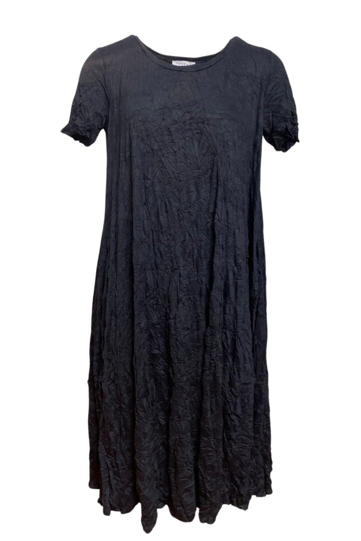 CRUSH TEXTURE DRESS | COL=DARK NAVY