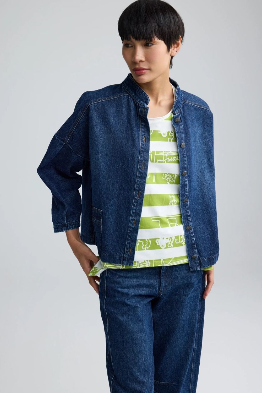 JADE WOVEN JACKET | COL=INDIGO