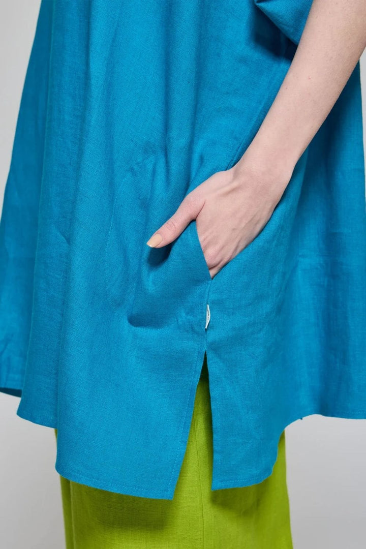 LINEN TOP | COL=TURQ
