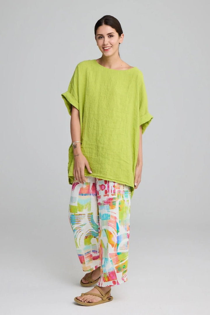 LINEN TOP | COL=PISTACHIO