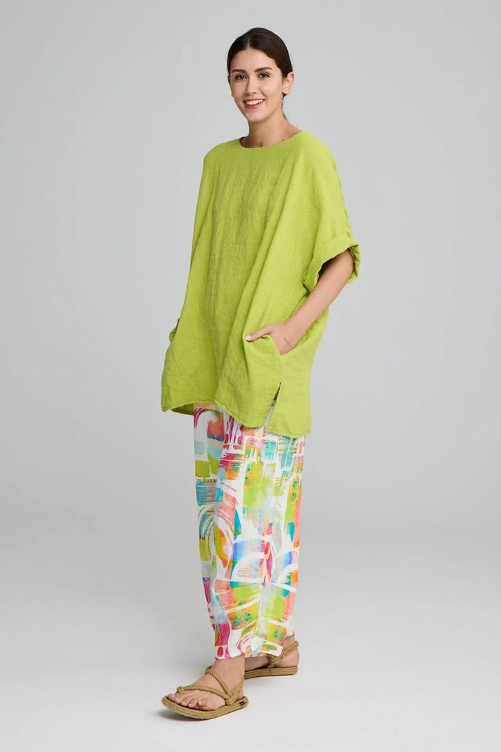 LINEN TOP | COL=PISTACHIO