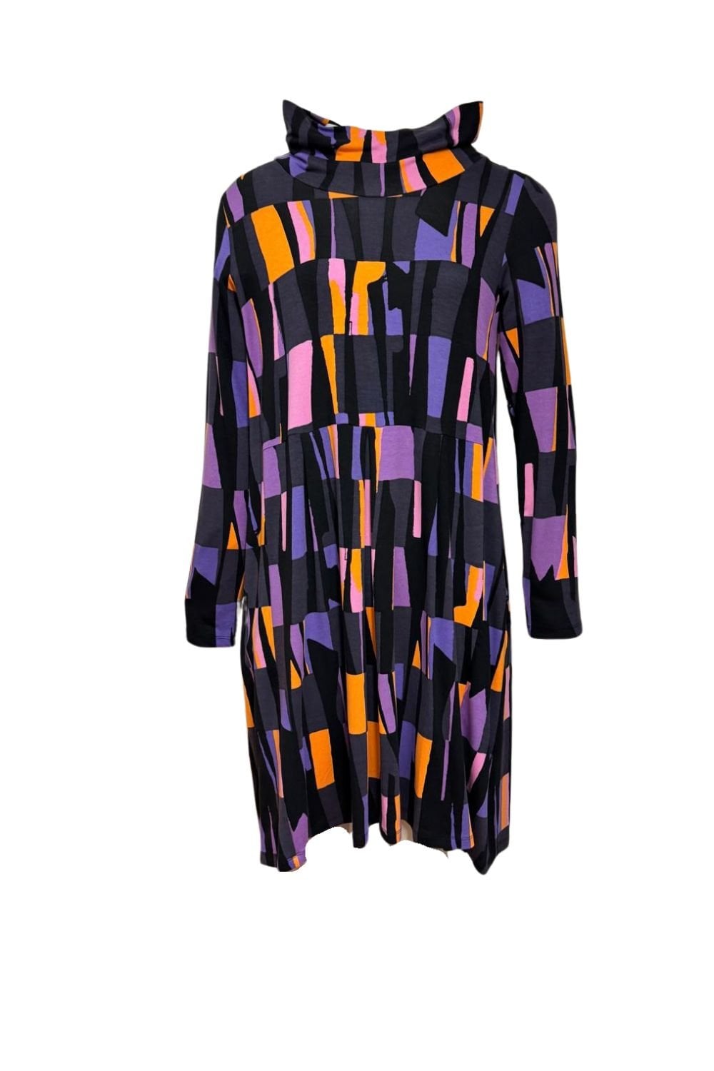 MULTI GRID JERSEY DRESS | COL=MULTI
