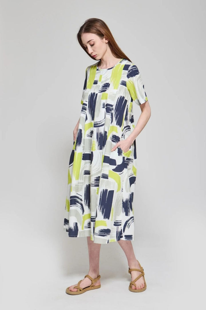 NAVY BRUSH DRESS | COL=NAVY