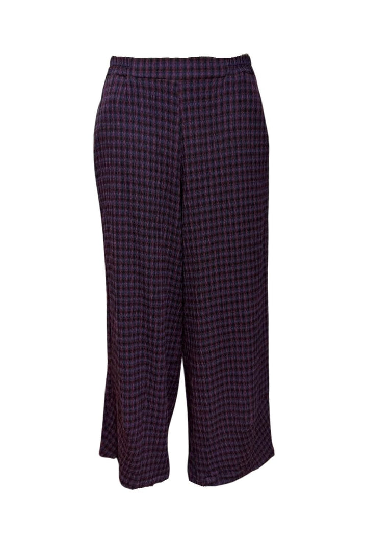 TEXTURED SMALL CHECK TROUSERS | COL=PURPLE