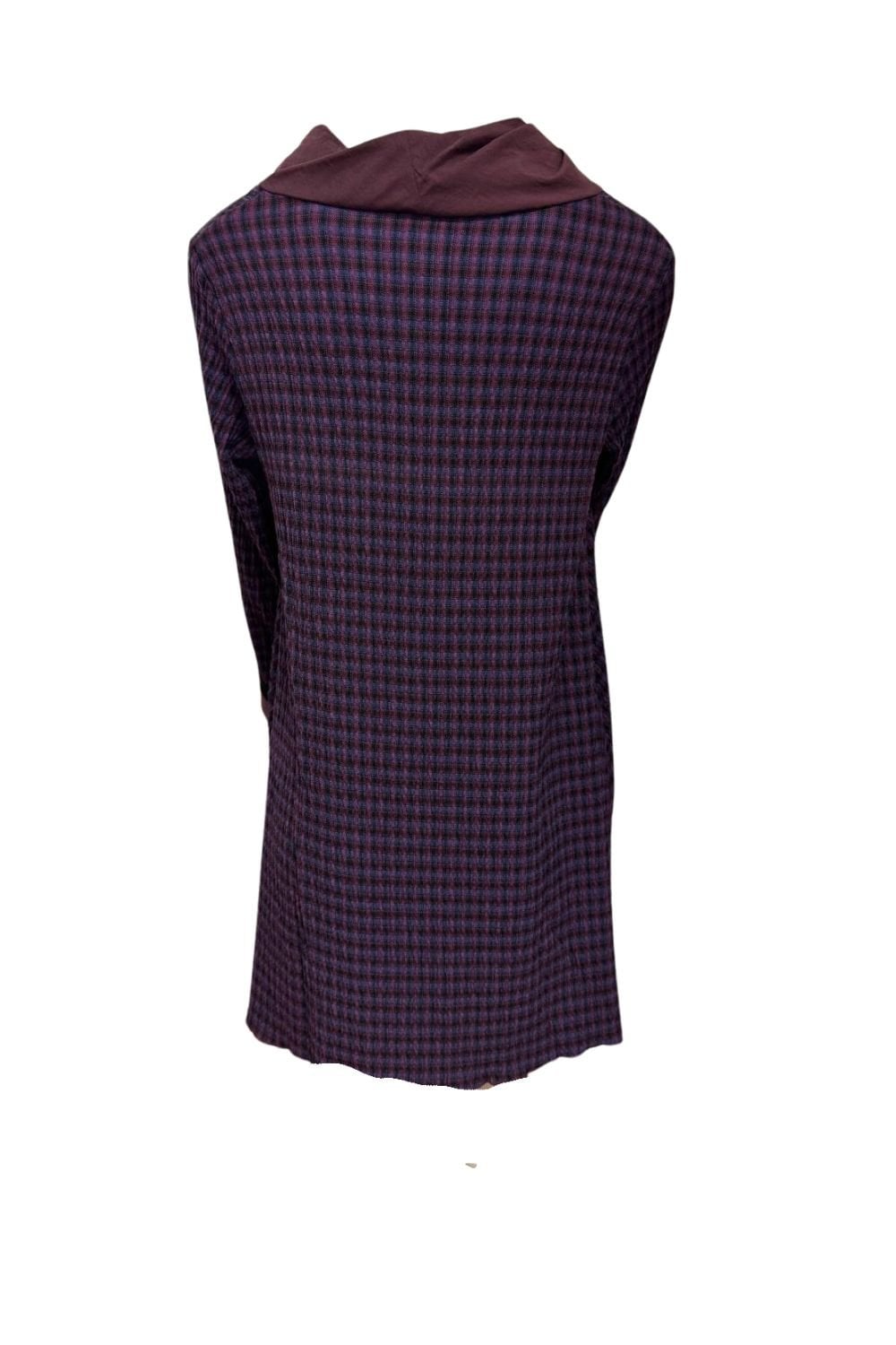TEXTURED SMALL CHECK TUNIC | COL=PURPLE
