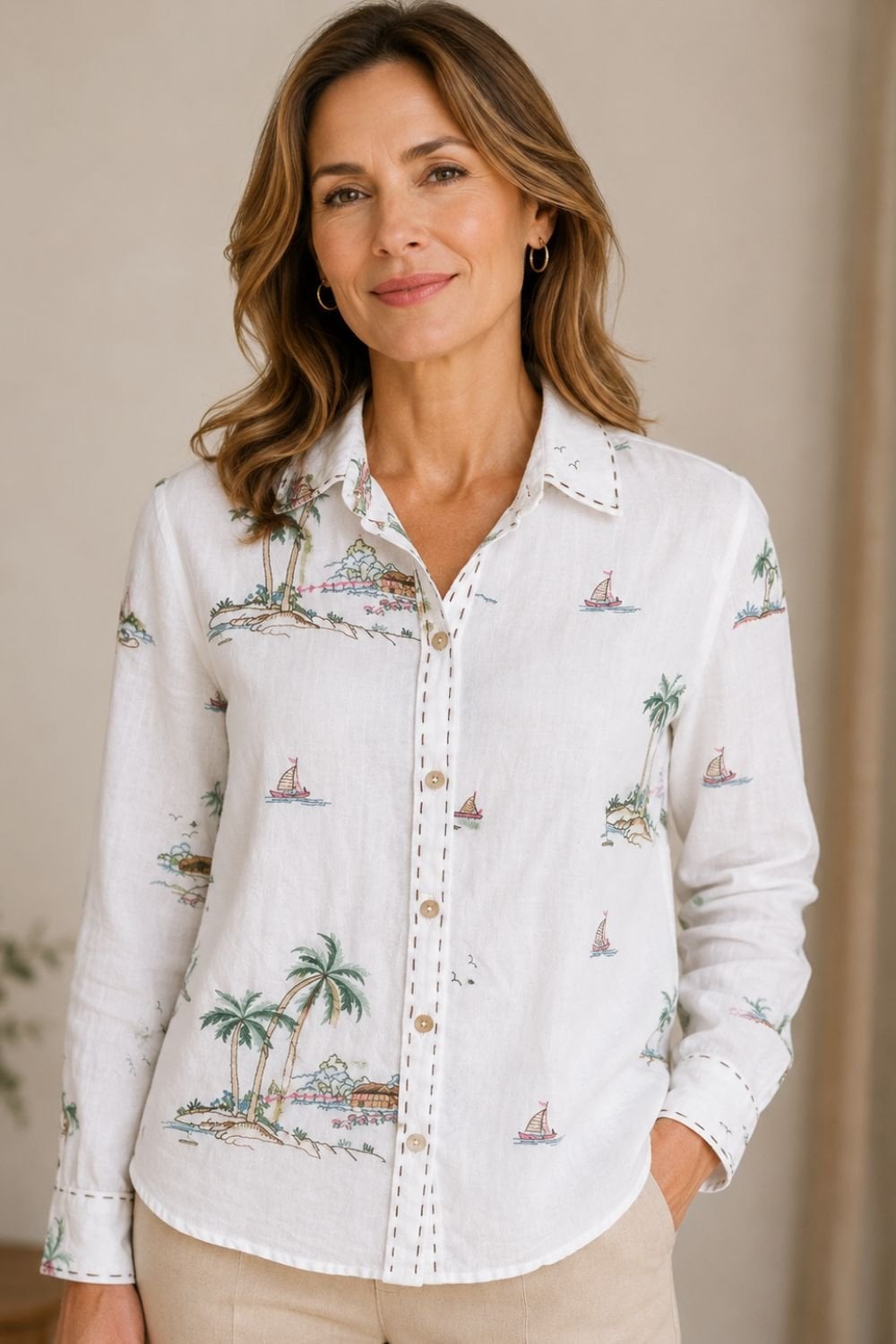 YAS EMBROIDERED SHIRT | COL=BLUE