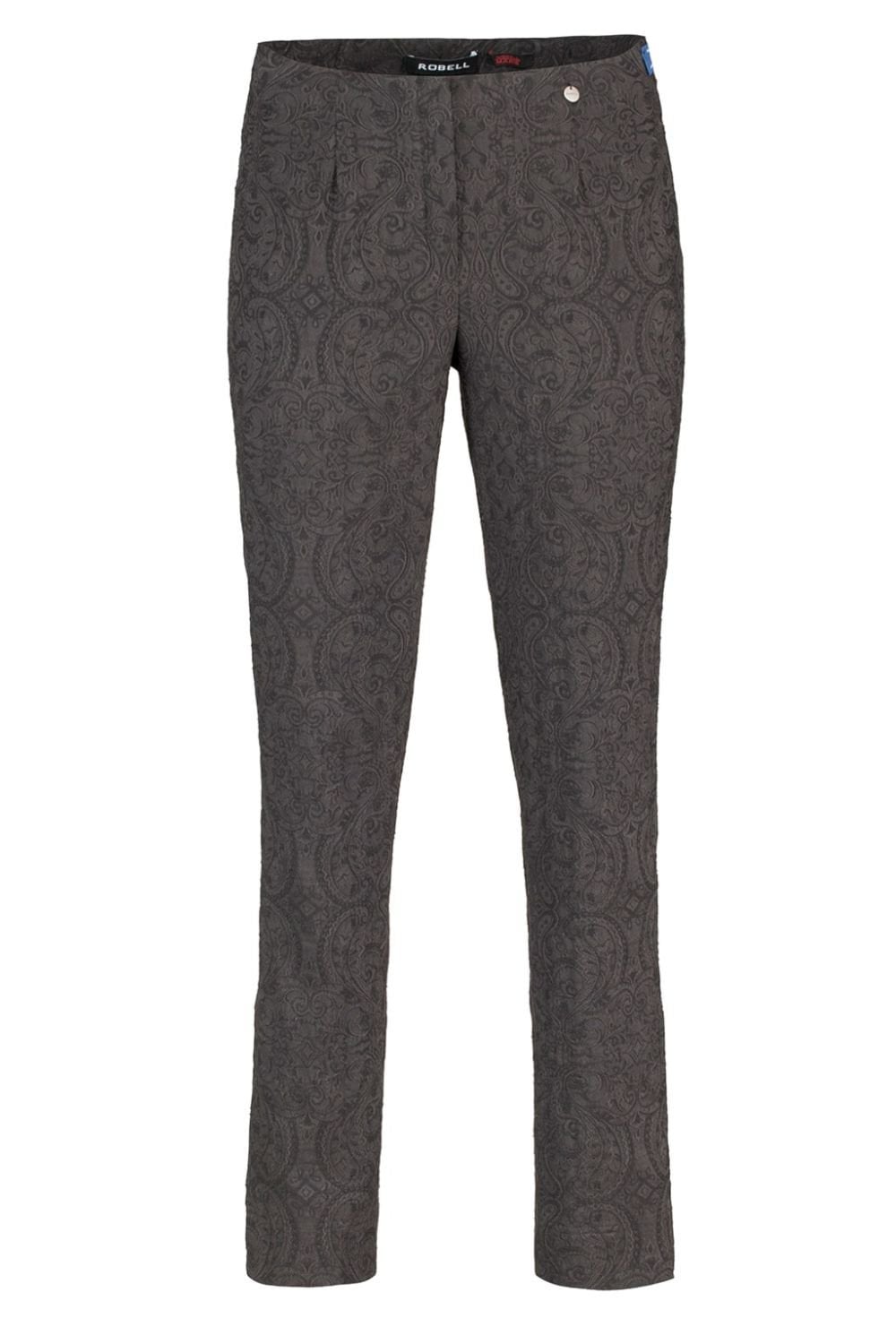 MARIE JACQUARD STRETCH TROUSER | COL=BLACK 90
