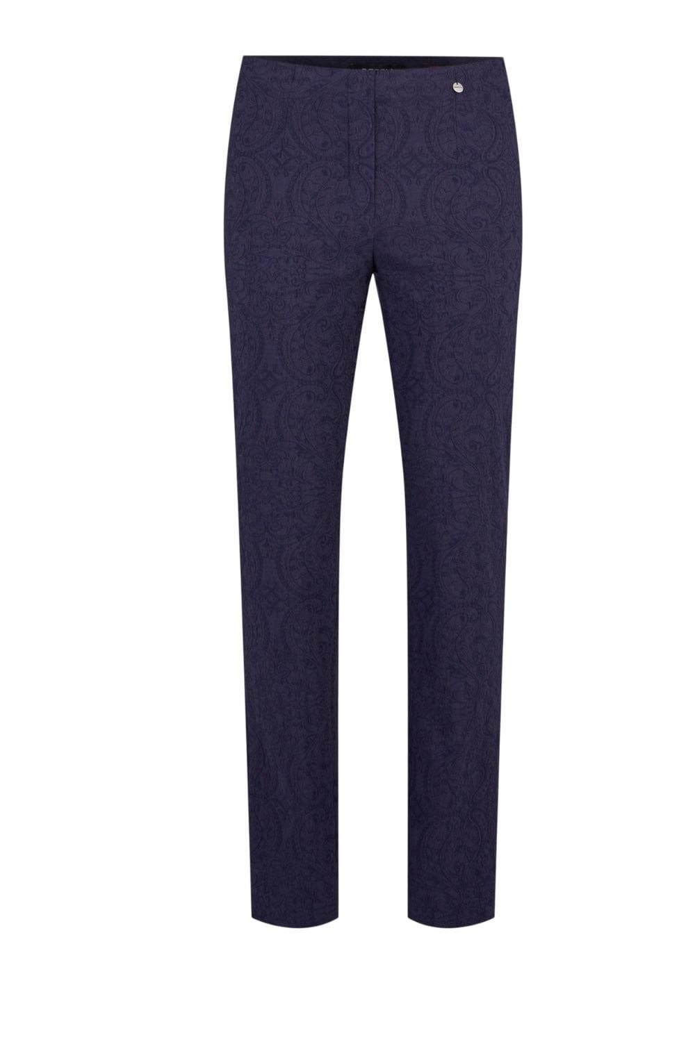 MARIE JACQUARD STRETCH TROUSER | COL=NAVY 69