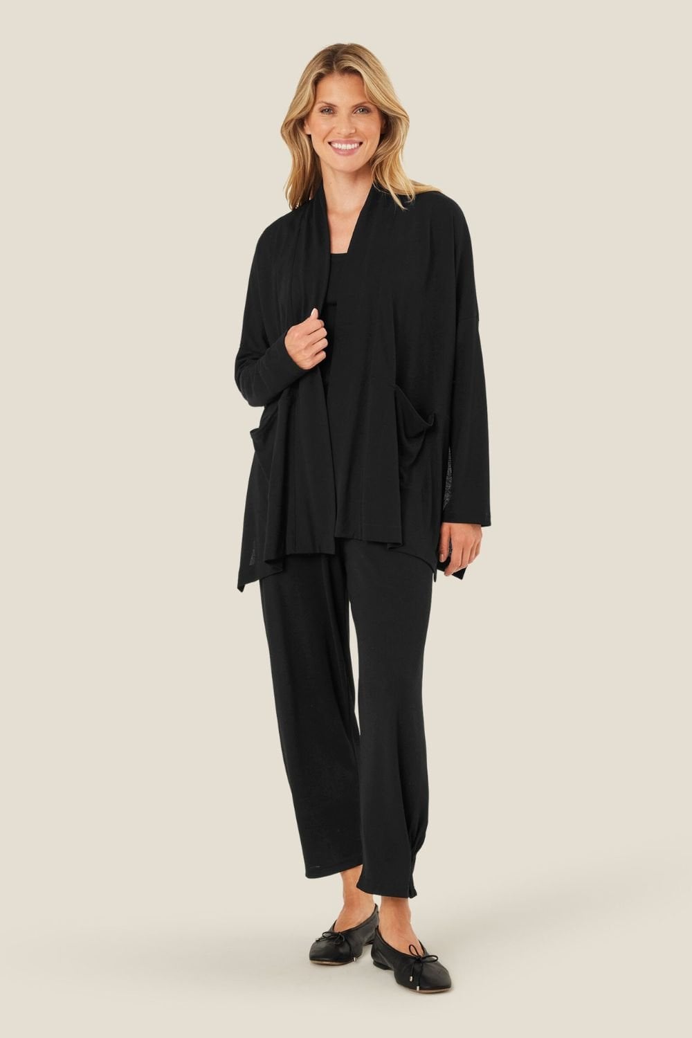 JOETTE JERSEY CARDIGAN | COL=BLACK